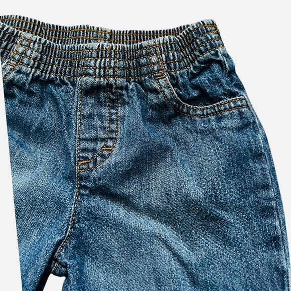 Okie Dokie casual blue denim shorts Girls 18 Mo cotton pull-on elastic waist - Picture 5 of 6